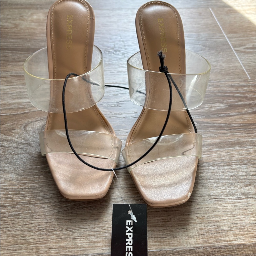 Express Women's Clear Strap Heels - Nude